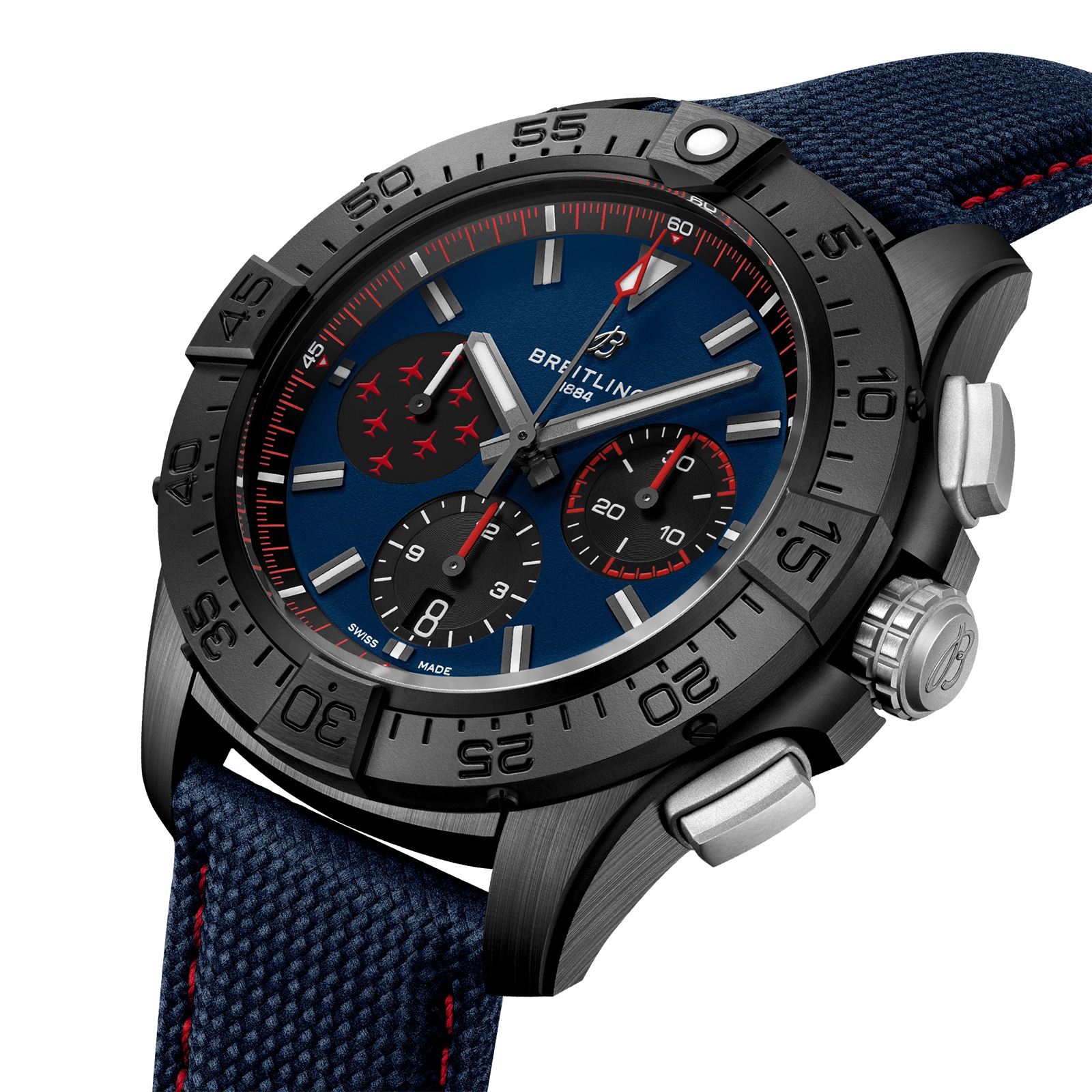 Breitling Avenger B01 Chronograph Red Arrows 44mm Mens Watch Blue Breitling Avenger B01 Chronograph Red Arrows 44mm Mens Watch Blue