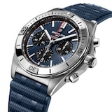 Breitling Chronomat B01 Chronograph 42mm Mens Watch Blue Rubber