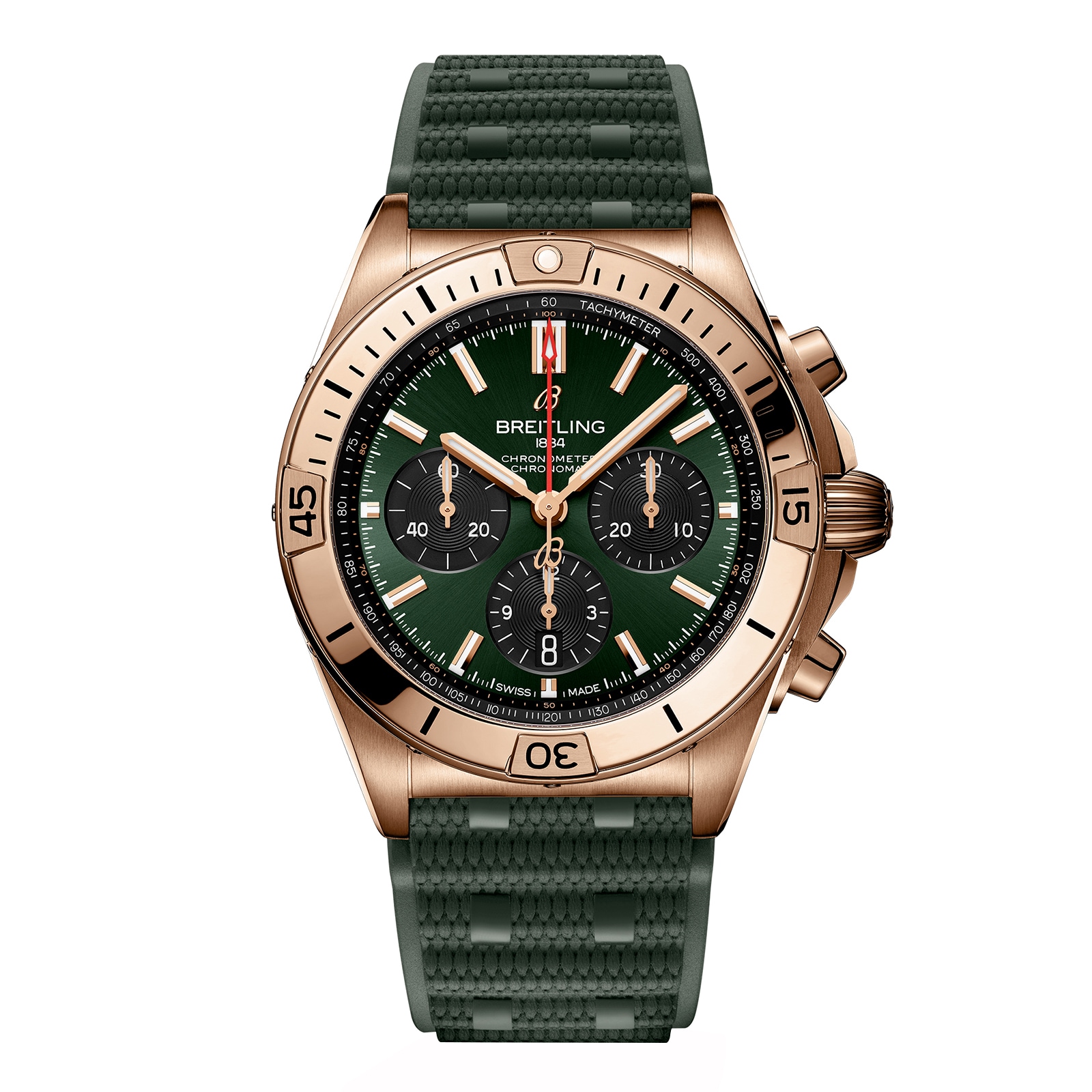 Breitling Chronomat B01 Chronograph 42mm Mens Watch Green Rubber Breitling Chronomat B01 Chronograph 42mm Mens Watch Green Rubber