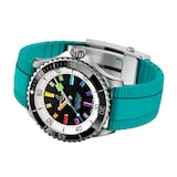 Breitling Superocean Automatic 42mm Mens Watch Turquoise Rubber