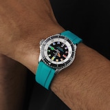 Breitling Superocean Automatic 42mm Mens Watch Turquoise Rubber