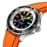 Breitling Superocean Automatic 42mm Mens Watch Orange Rubber