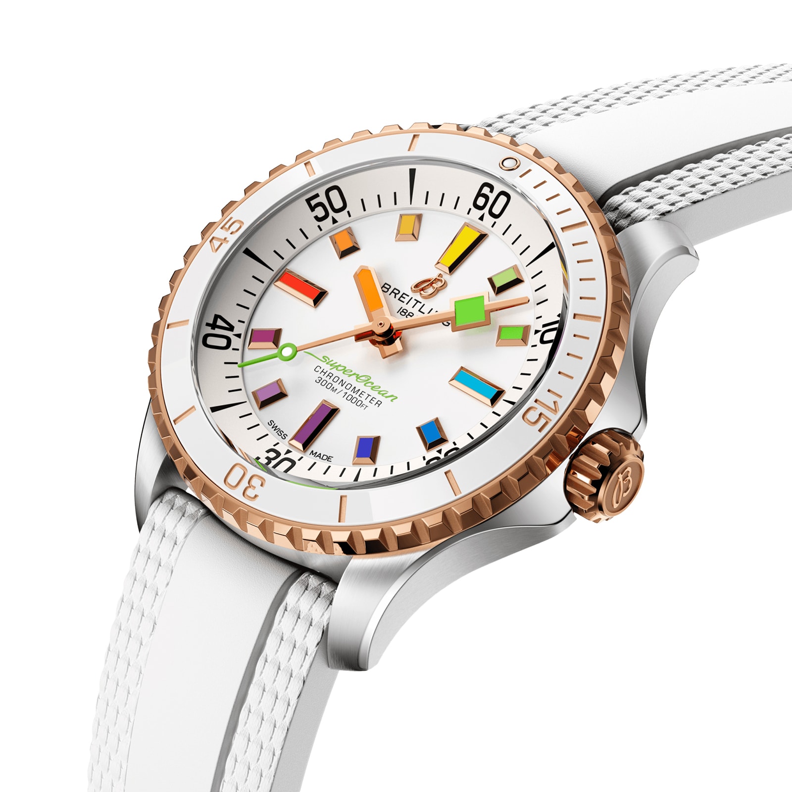 Breitling Superocean Automatic 36mm Watch White Rubber