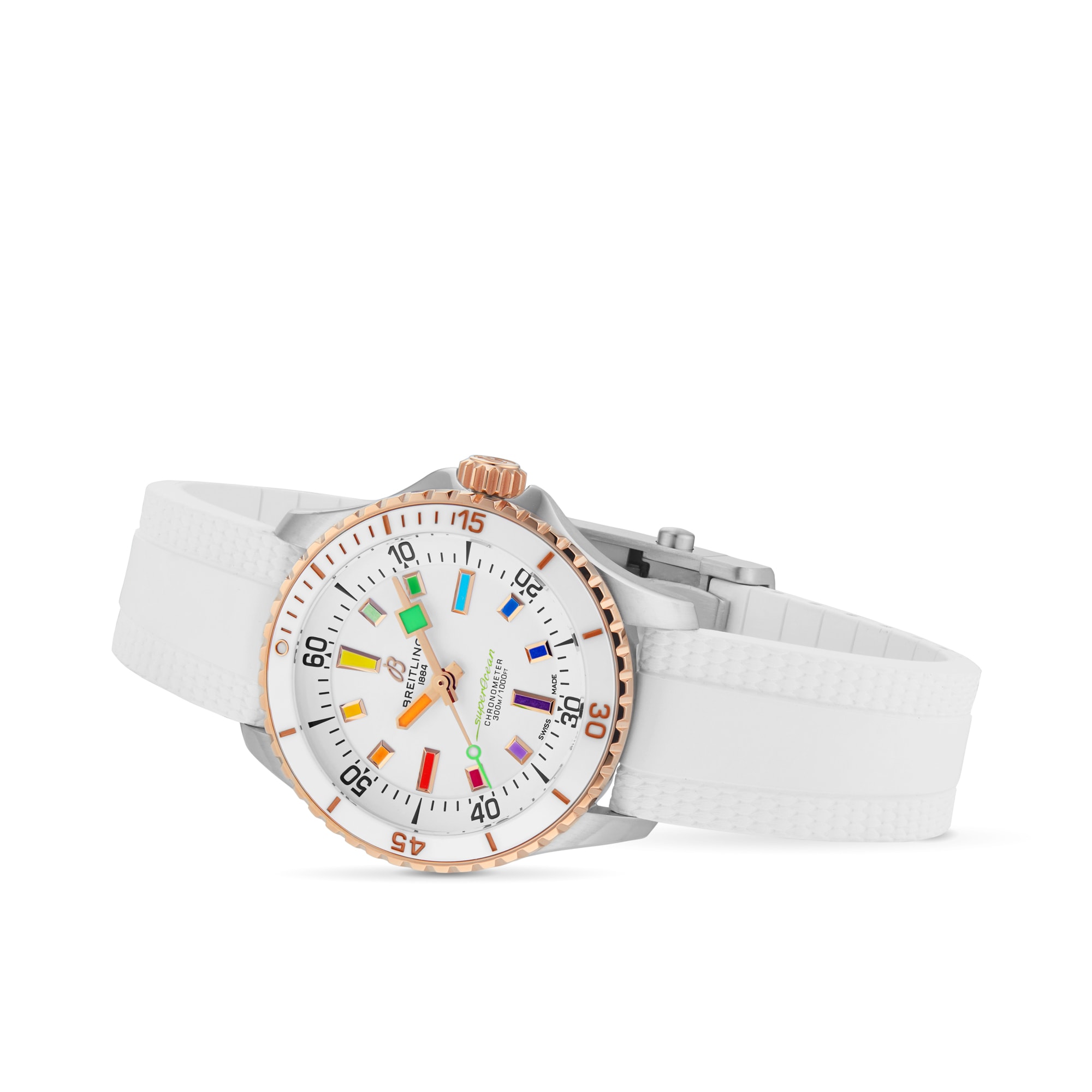 Breitling Superocean Automatic 36mm Watch White Rubber