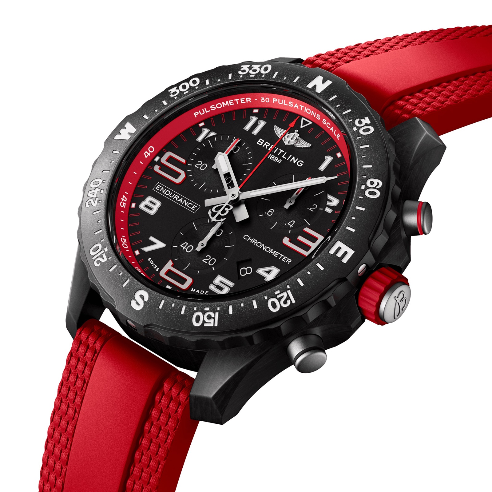 Breitling Endurance Pro 38mm Unisex Watch Red Rubber Breitling Endurance Pro 38mm Unisex Watch Red Rubber