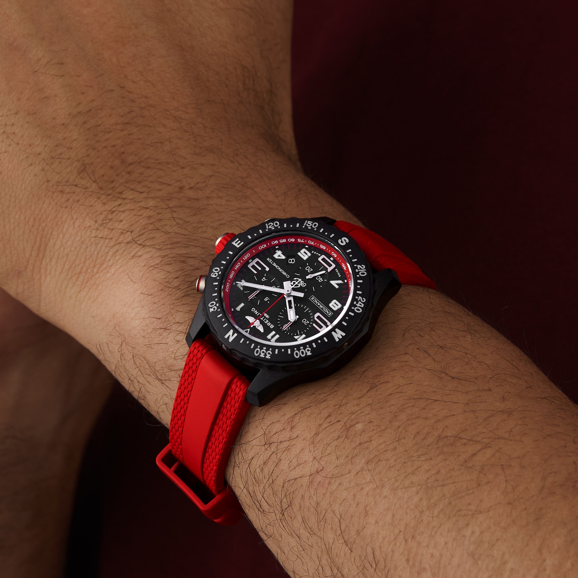 Breitling Endurance Pro 38mm Unisex Watch Red Rubber Breitling Endurance Pro 38mm Unisex Watch Red Rubber