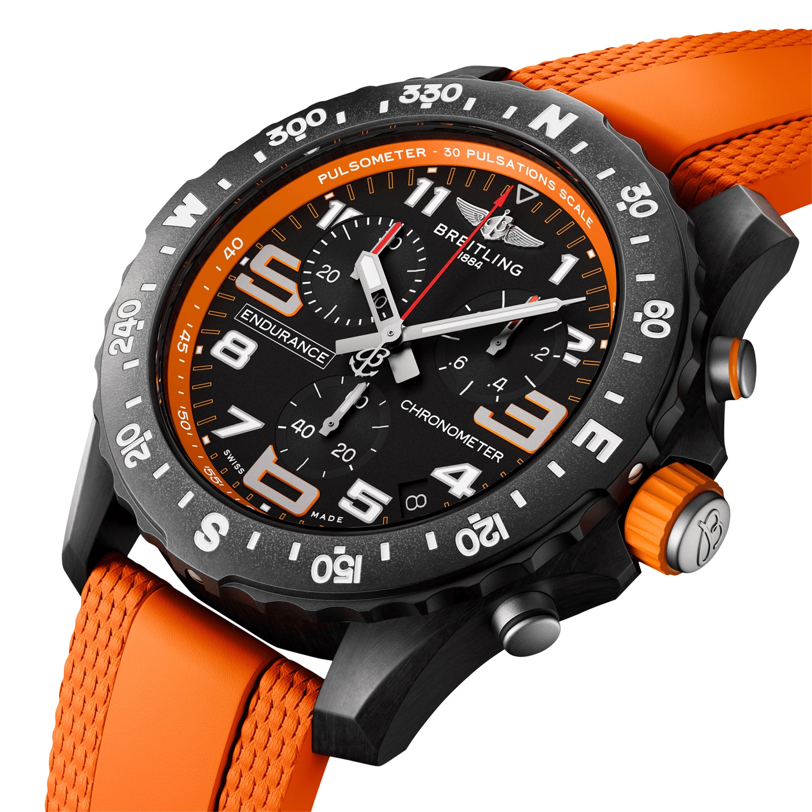 Breitling Endurance Pro 44mm Unisex Watch Orange Rubber