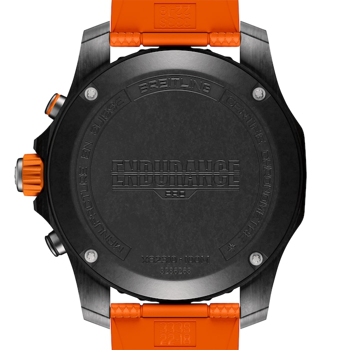 Breitling Endurance Pro 44mm Mens Watch Orange Rubber