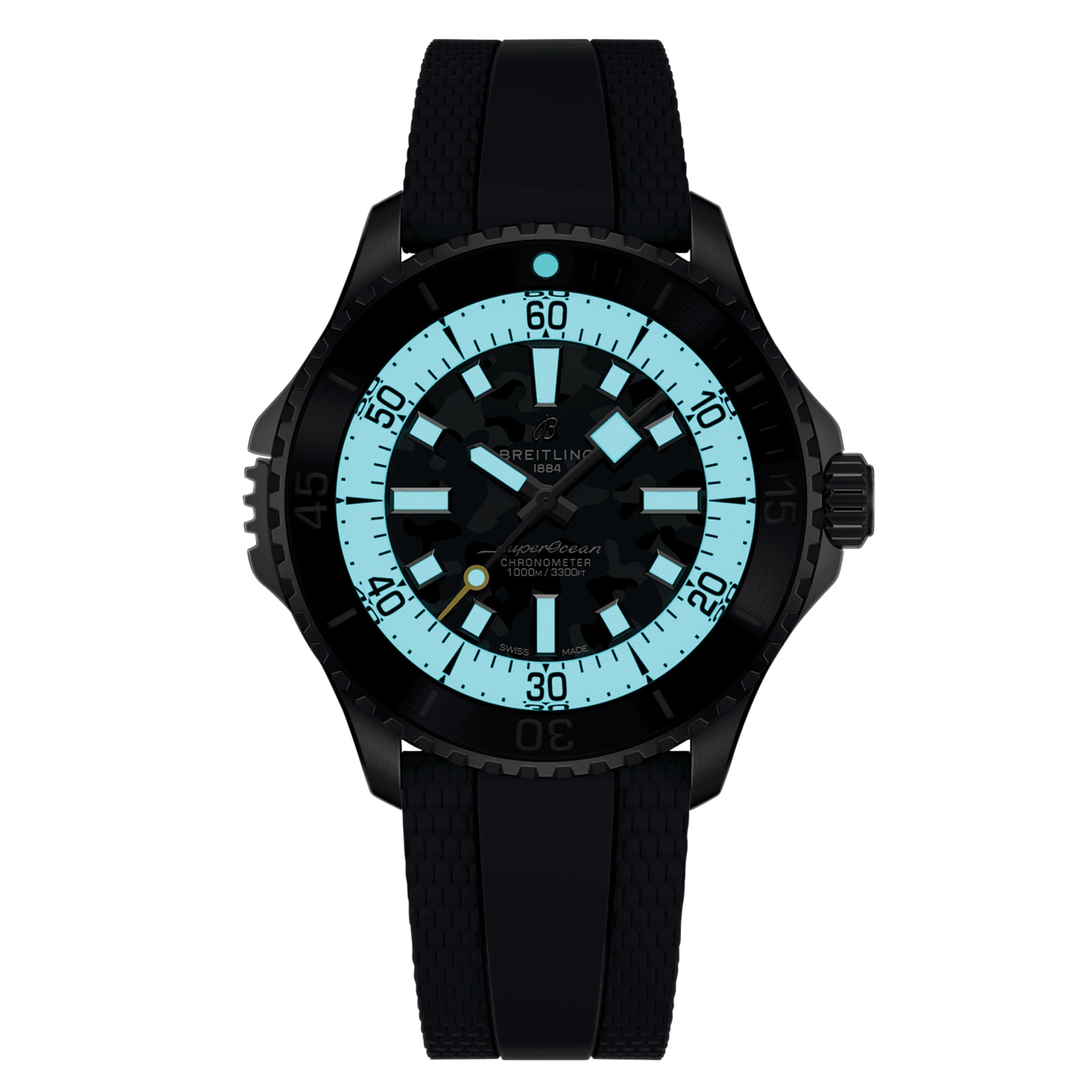 Breitling Superocean Automatic Super Diver 46mm Mens Watch Black Rubber
