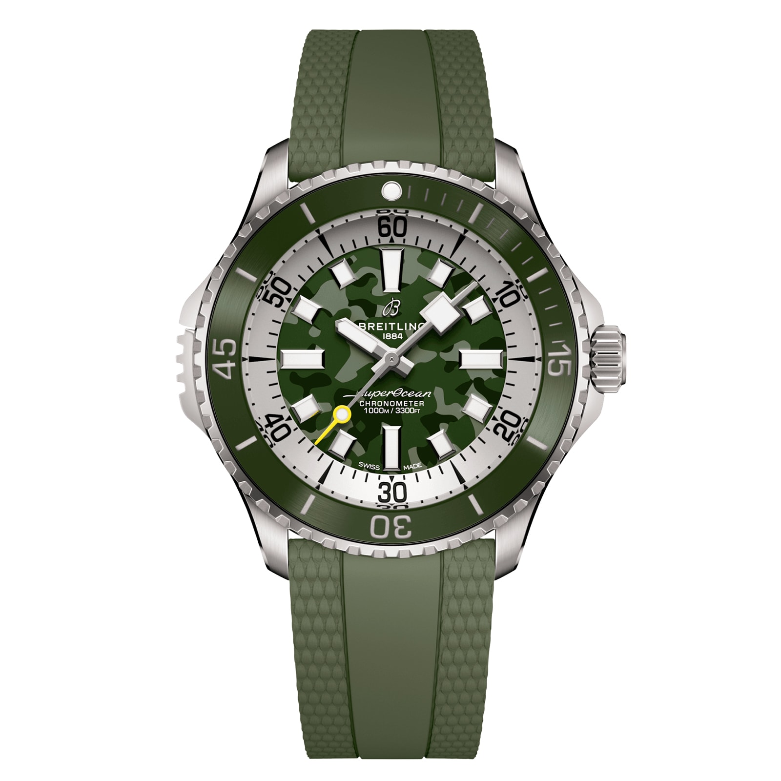 Breitling Superocean Automatic Super Diver 46mm Mens Watch Green Rubber Breitling Superocean Automatic Super Diver 46mm Mens Watch Green Rubber