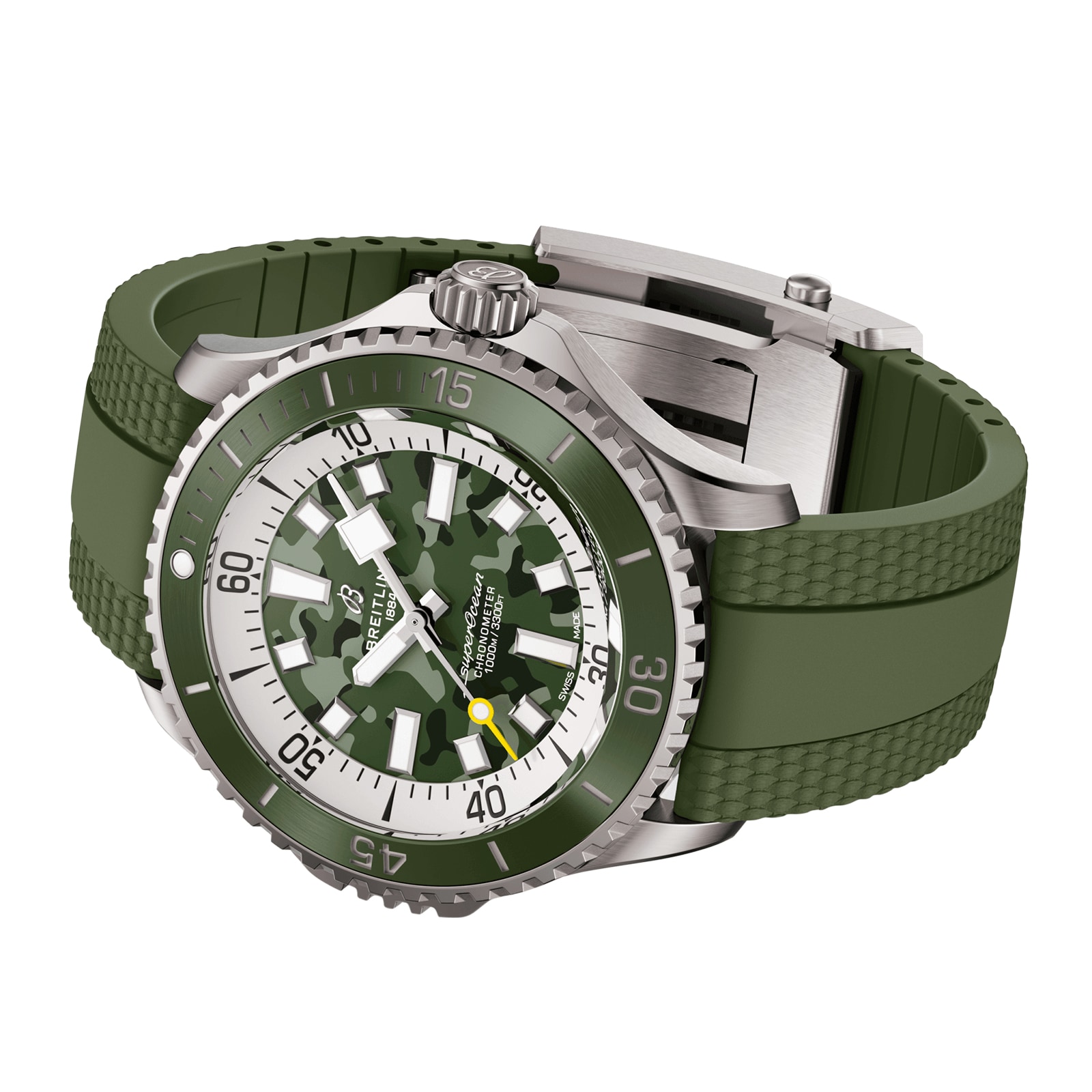 Breitling Superocean Automatic Super Diver 46mm Mens Watch Green Rubber Breitling Superocean Automatic Super Diver 46mm Mens Watch Green Rubber