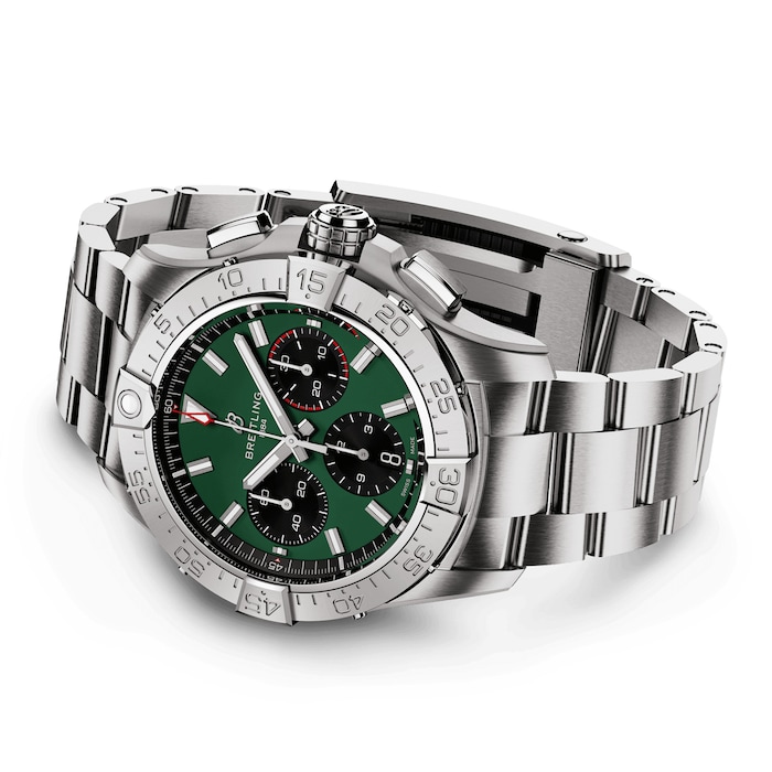 Breitling Avenger B01 Chronograph 42 Mens Watch Green Stainless Steel