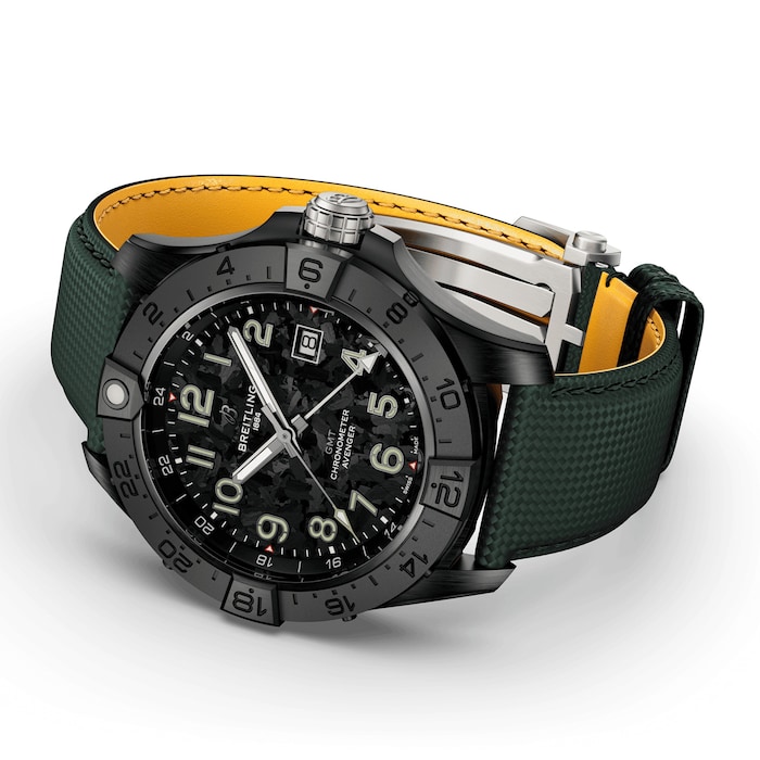 Breitling Avenger Automatic 44 mm Night Mission Mens Watch Green Leather