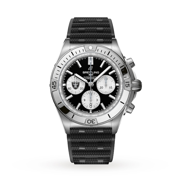 Breitling Chronomat B01 42 Las Vegas Raiders Limited Edition Mens Watch Rubber