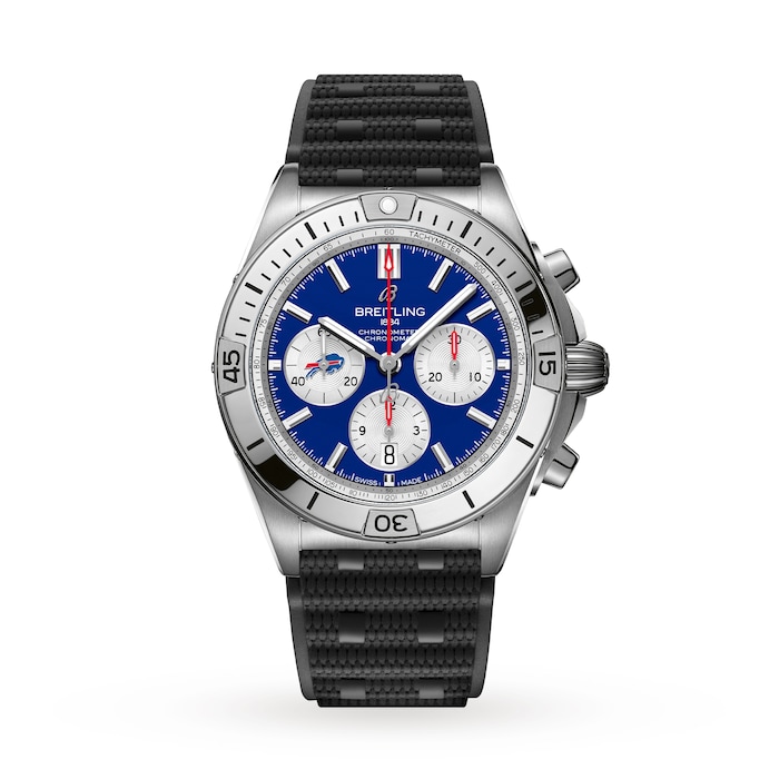 Breitling Chronomat B01 42 Buffalo Bills Limited Edition Mens Watch Rubber
