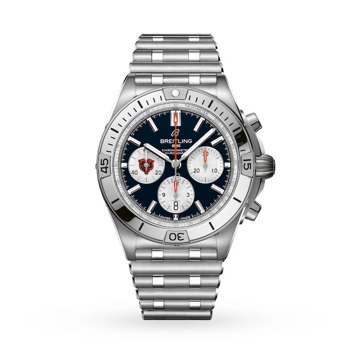 Breitling Chronomat B01 42 Chicago Bears Limited Edition Mens Watch Stainless Steel