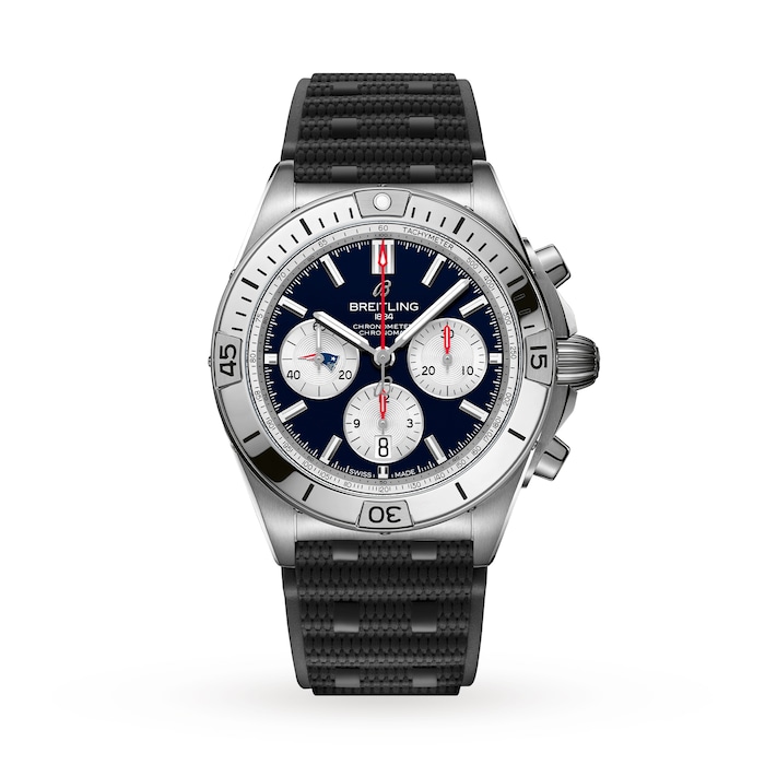 Breitling Chronomat B01 42 New England Patriots Limited Edition Mens Watch Rubber