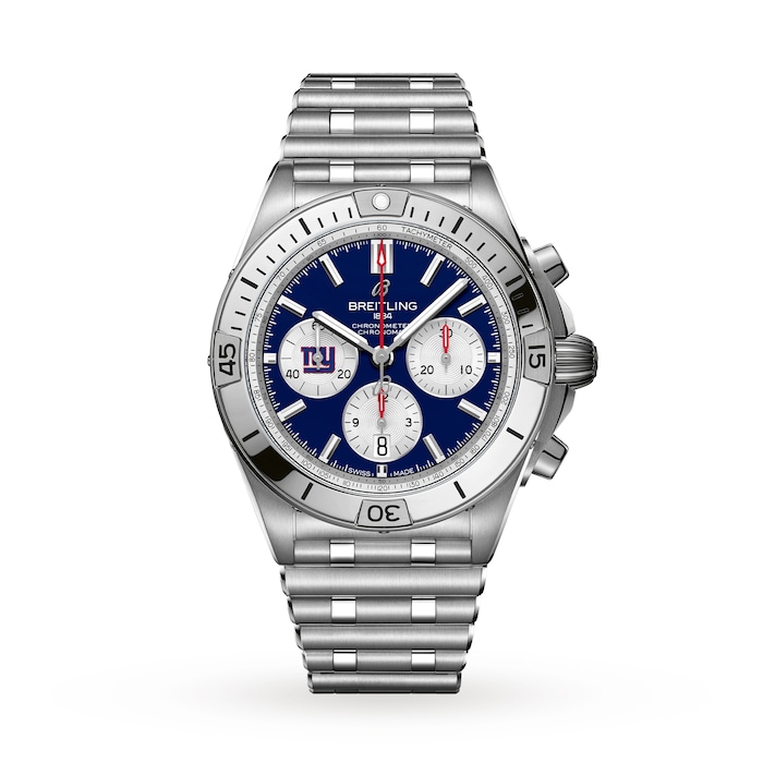 Breitling Chronomat B01 42 New York Giants Limited Edition Mens Watch Stainless Steel