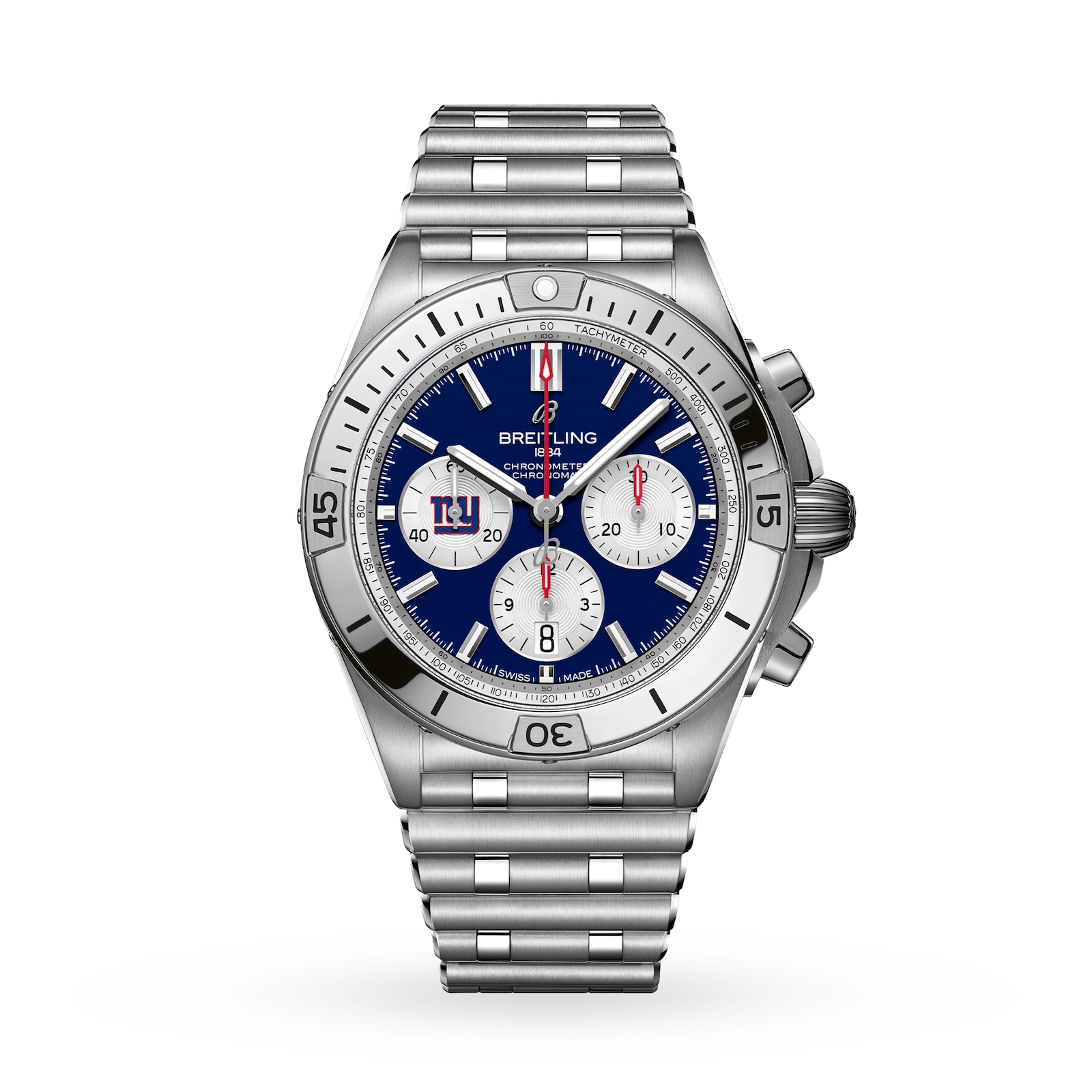 Breitling Chronomat B01 42 New York Giants Limited Edition Mens Watch Stainless Steel
