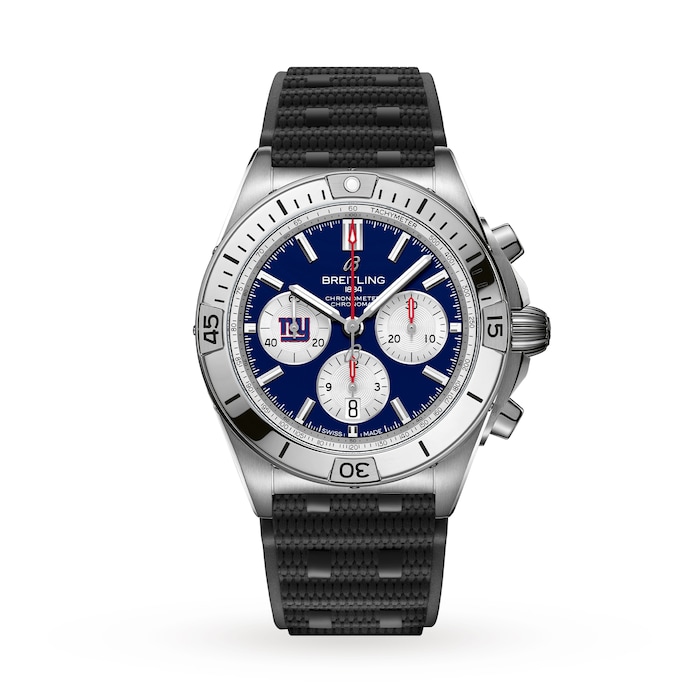 Breitling Chronomat B01 42 New York Giants Limited Edition Mens Watch Rubber