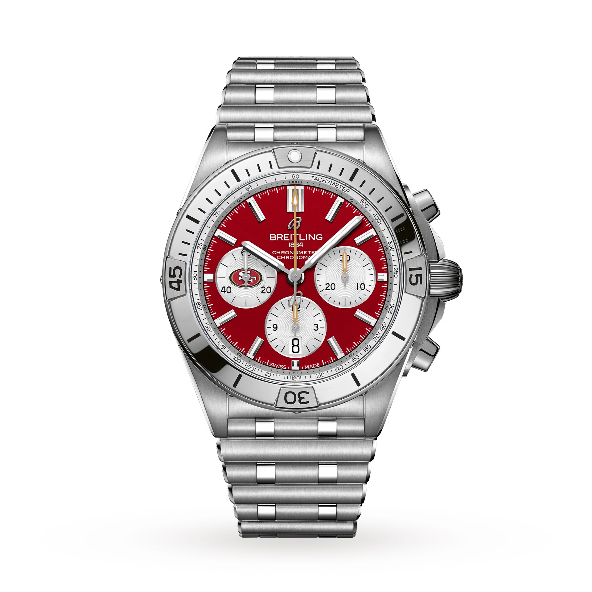 Breitling Chronomat B01 42 San Francisco 49ers Limited Edition Mens Watch Stainless Steel Breitling Chronomat B01 42 San Francisco 49ers Limited Edition Mens Watch Stainless Steel