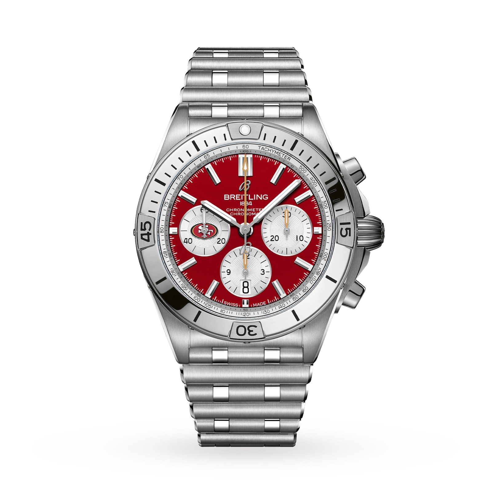 Breitling Chronomat B01 42 San Francisco 49ers Limited Edition Mens Watch Stainless Steel