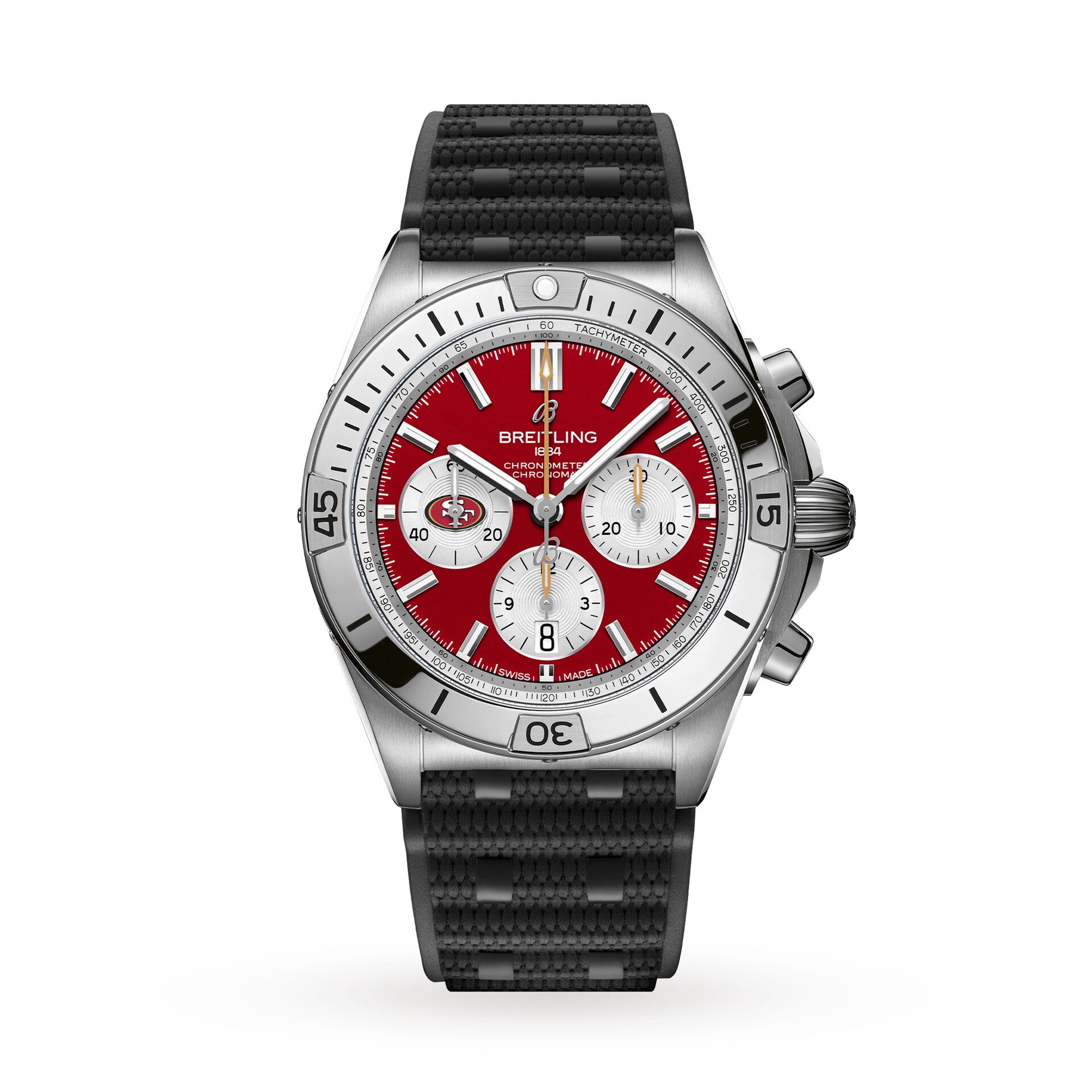 Breitling Chronomat B01 42 San Francisco 49ers Limited Edition Mens Watch Rubber