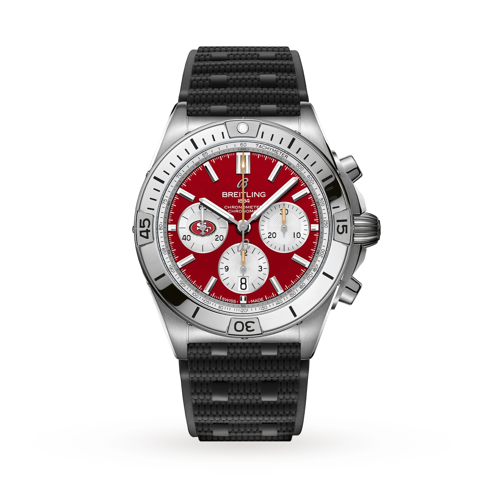 Breitling Chronomat B01 42 San Francisco 49ers Limited Edition Mens Watch Rubber
