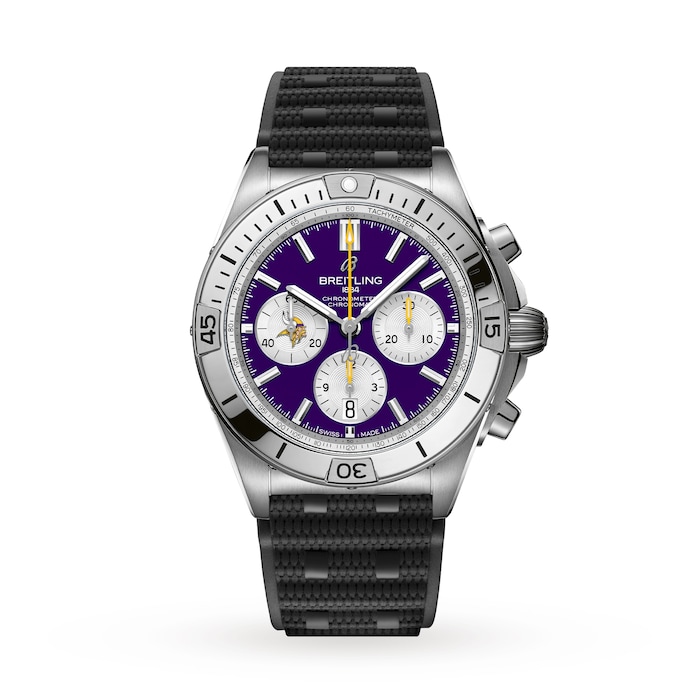 Breitling Chronomat B01 42 Minnesota Vikings Limited Edition Mens Watch Rubber