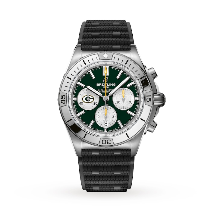 Breitling Chronomat B01 42 Green Bay Packers Limited Edition Mens Watch Rubber