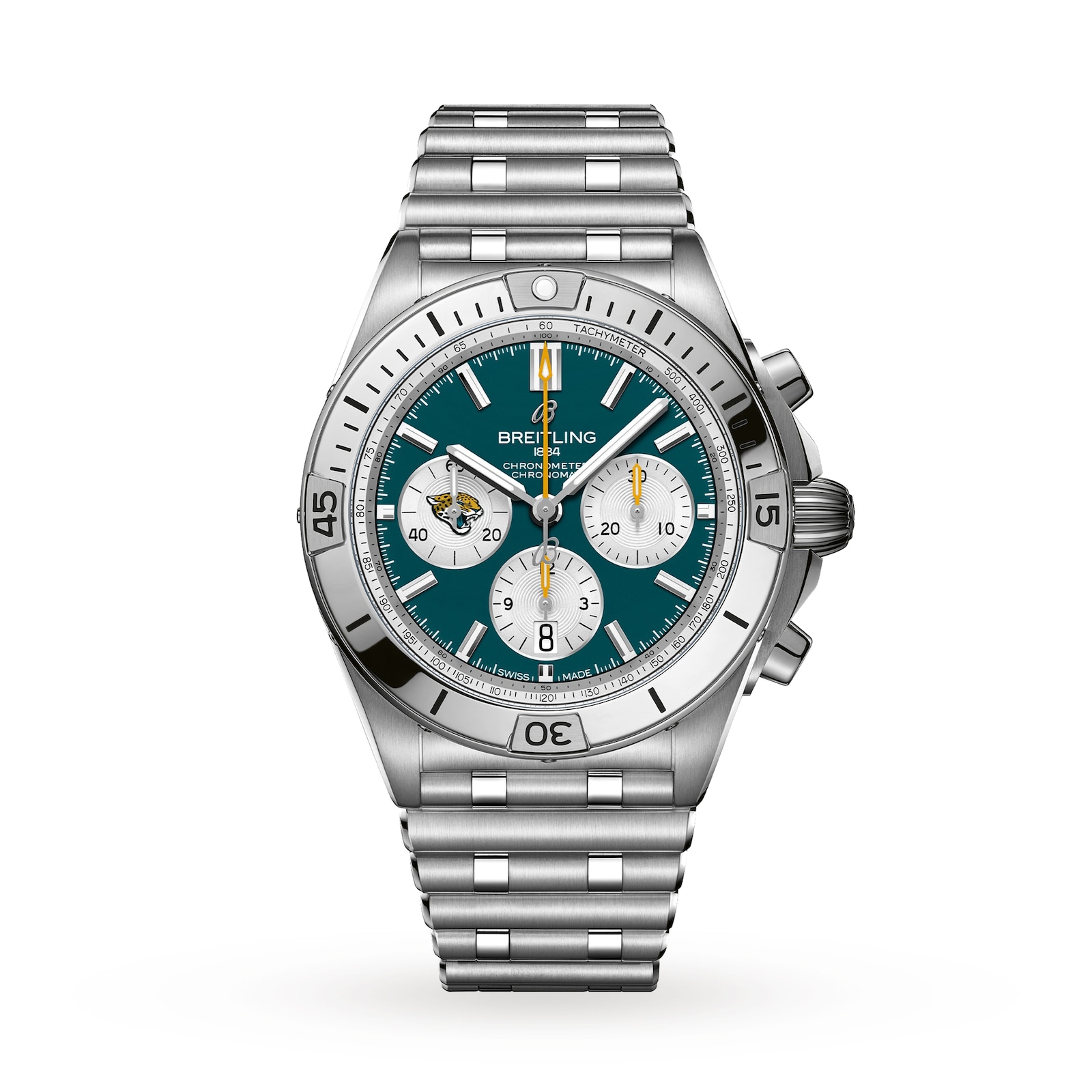 Breitling Chronomat B01 42 Jacksonville Jaguars Limited Edition Mens Watch Stainless Steel