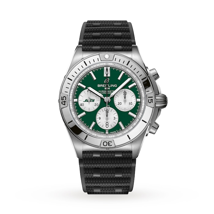 Breitling Chronomat B01 42 New York Jets Limited Edition Mens Watch Rubber