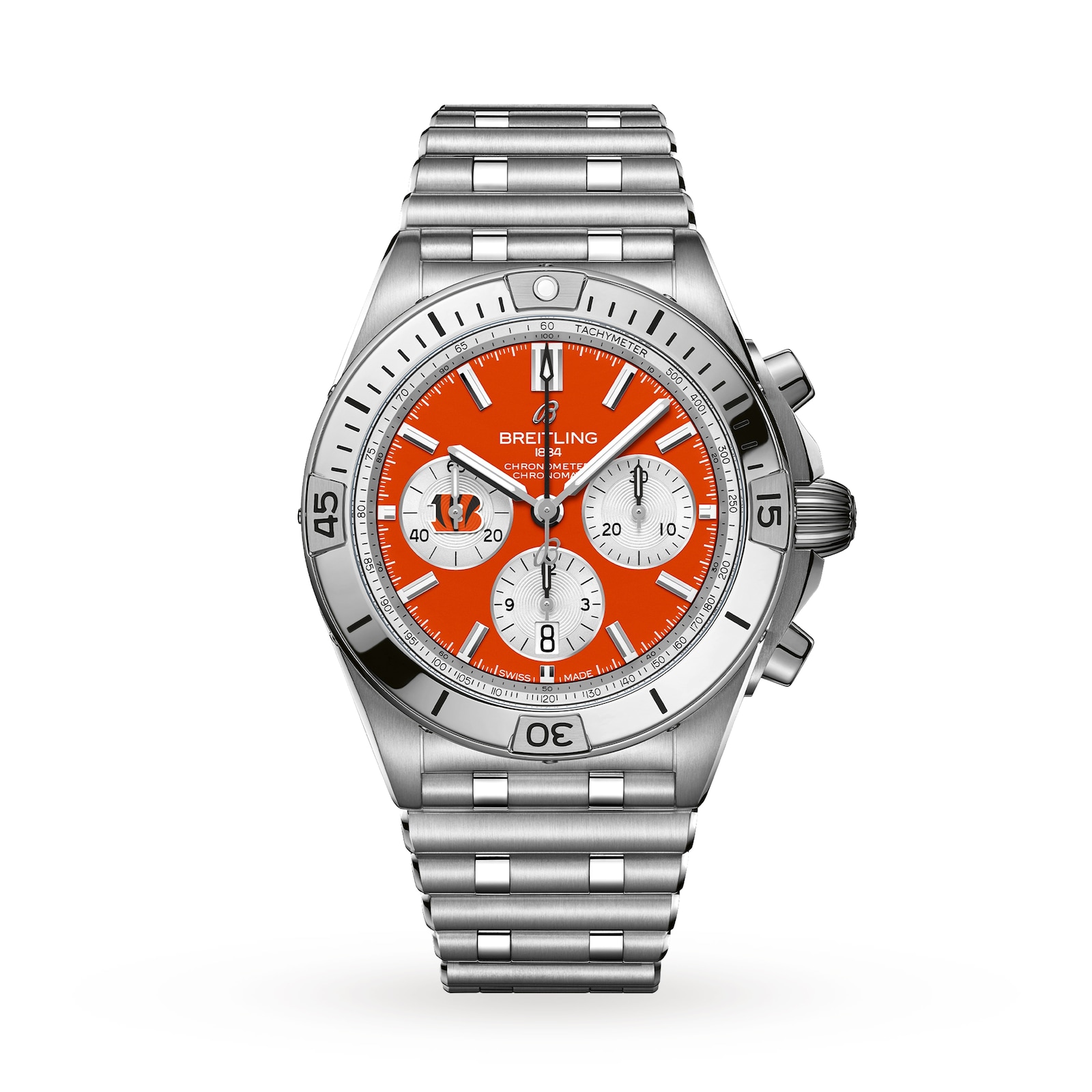 Breitling Chronomat B01 42 Cincinnati Bengals Limited Edition Mens Watch Stainless Steel