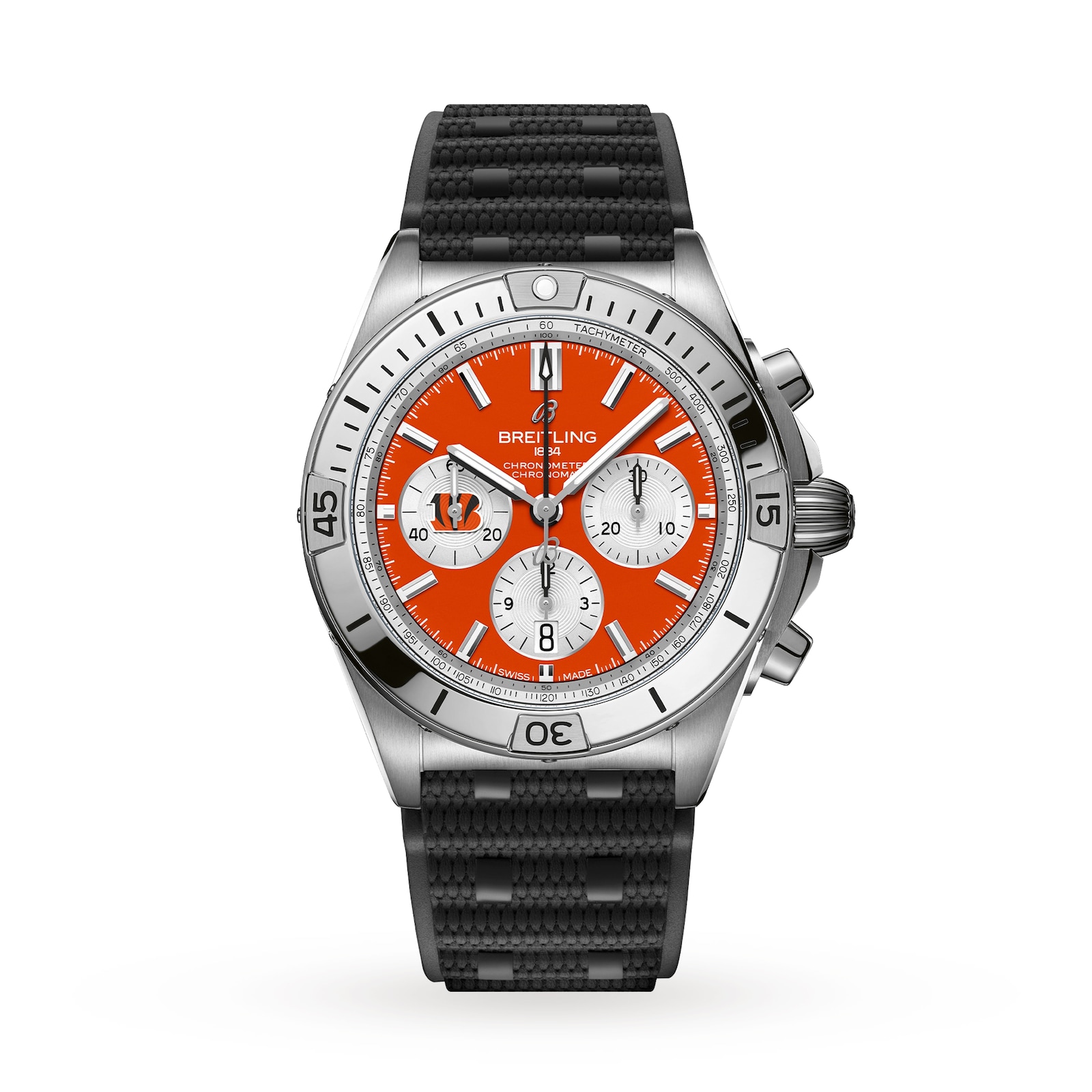 Breitling Chronomat B01 42 Cincinnati Bengals Limited Edition Mens Watch Rubber