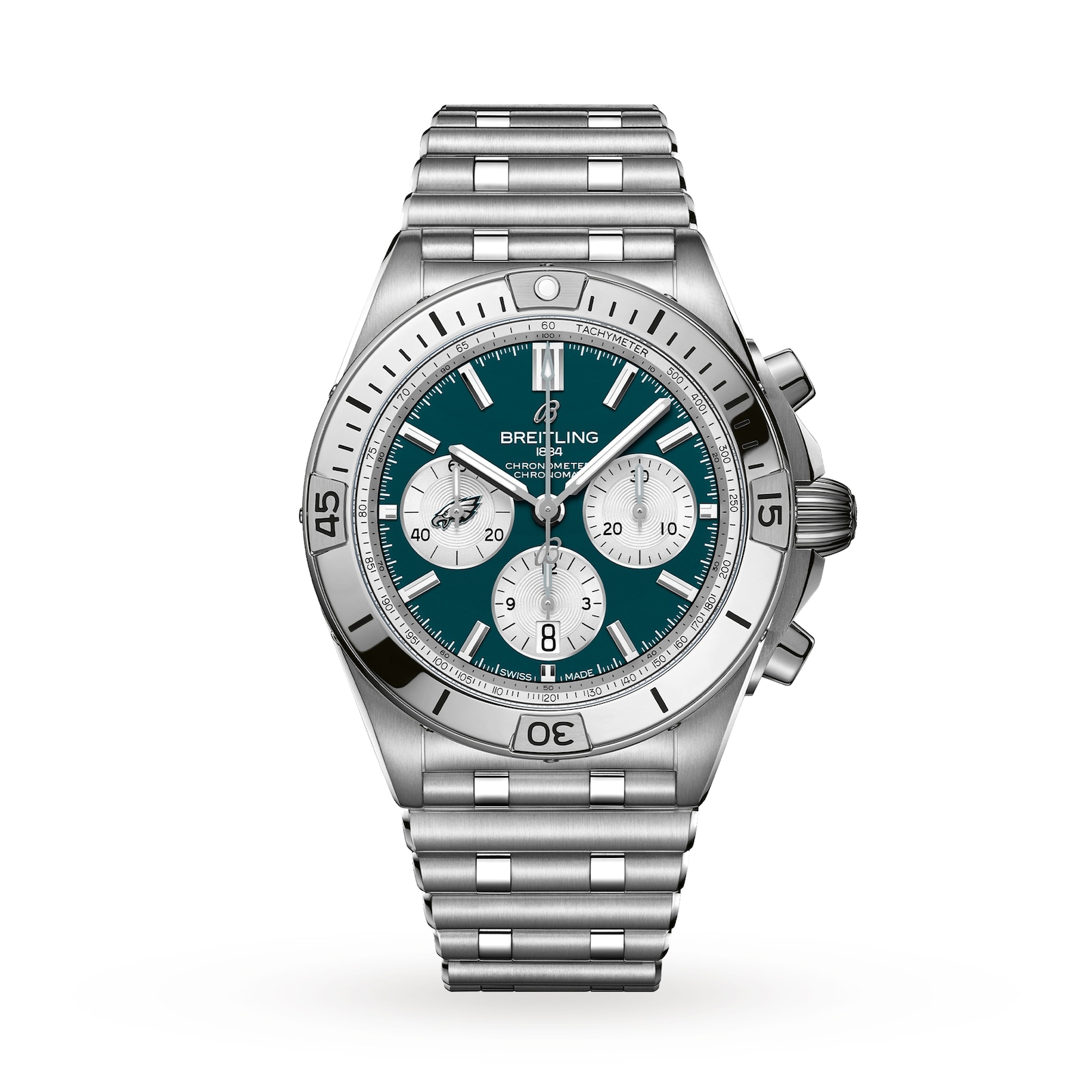 Breitling Chronomat B01 42 Philadelphia Eagles Limited Edition Mens Watch Stainless Steel
