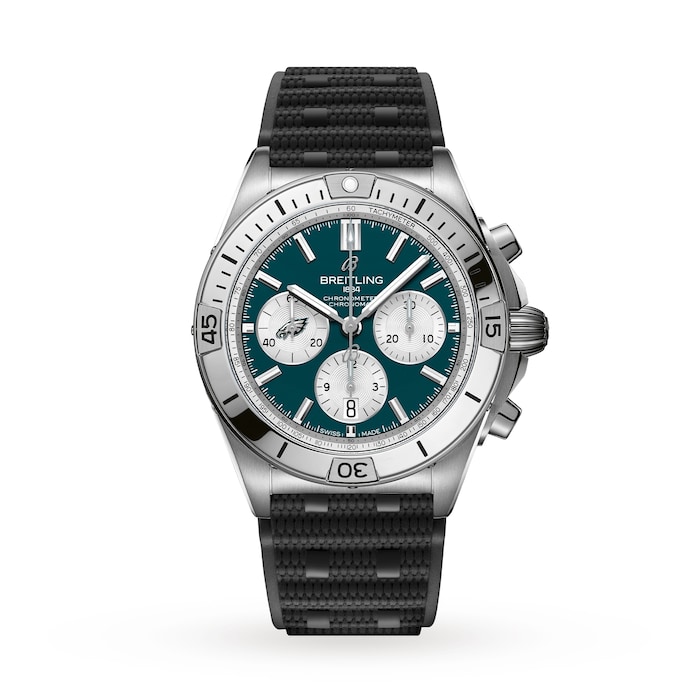 Breitling Chronomat B01 42 Philadelphia Eagles Limited Edition Mens Watch Rubber