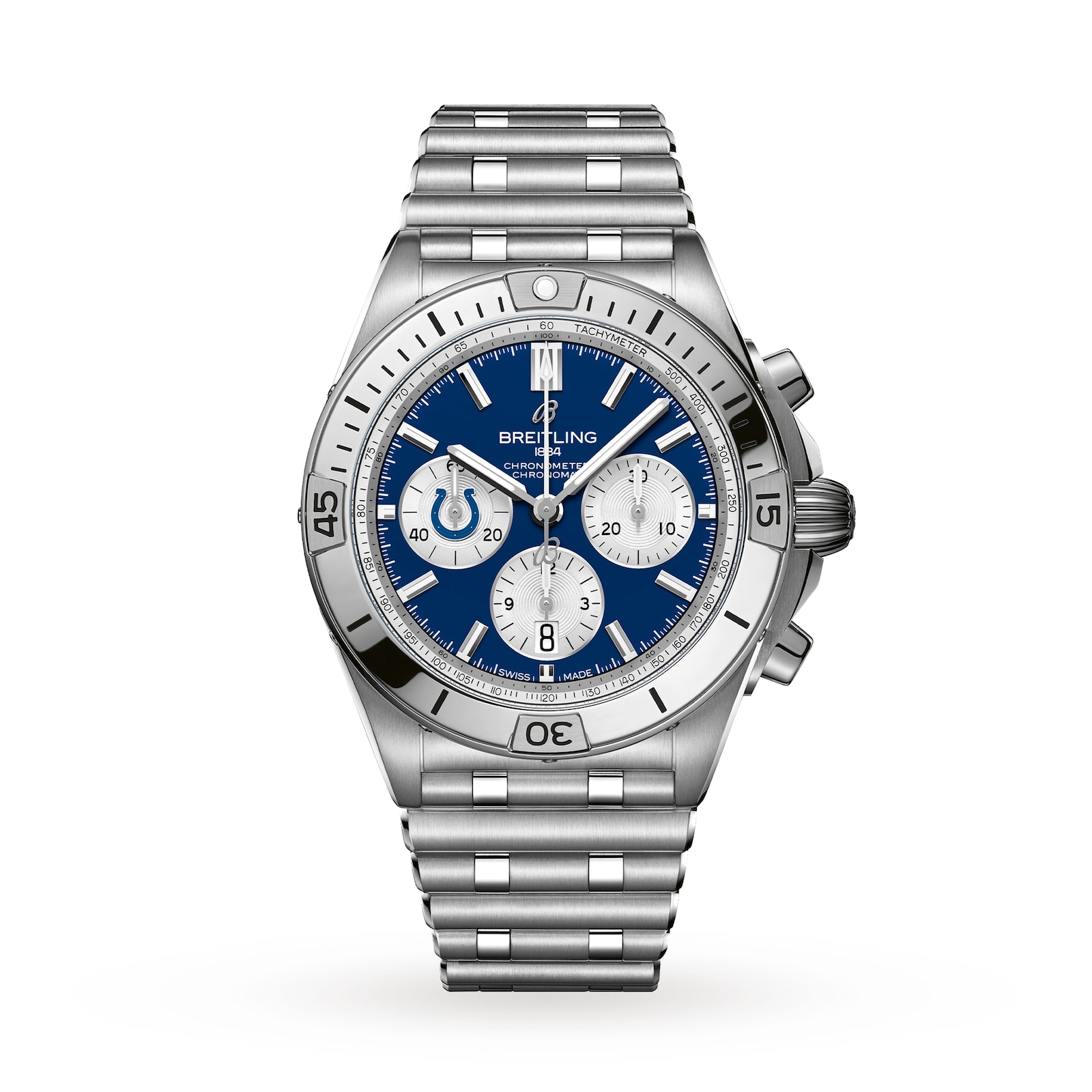Breitling Chronomat B01 42 Indianapolis Colts Limited Edition Mens Watch Stainless Steel