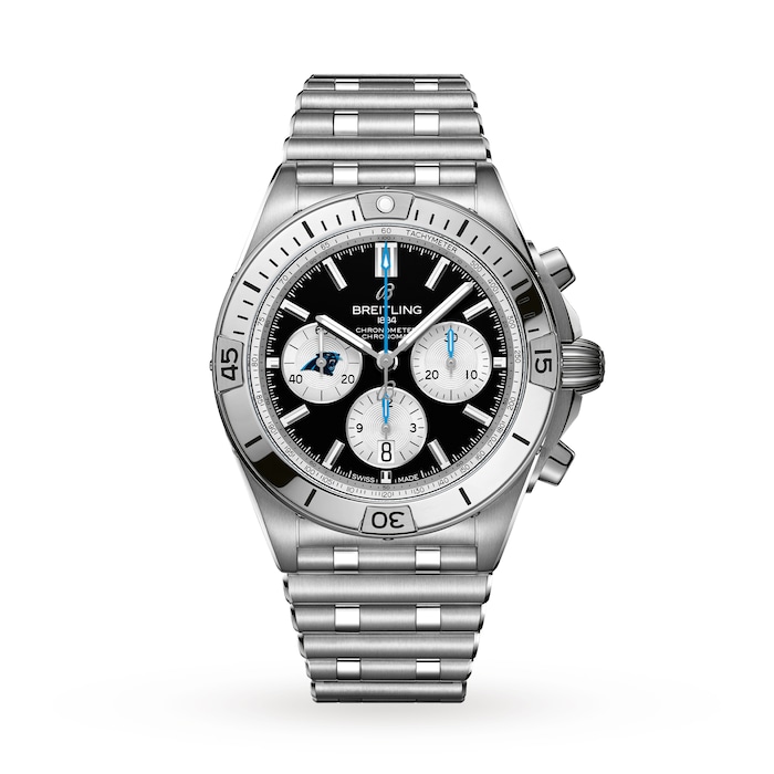 Breitling Chronomat B01 42 Caroline Panthers Limited Edition Mens Watch Stainless Steel