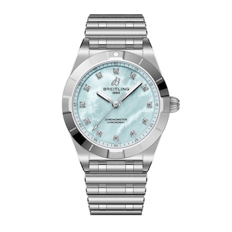 Breitling Chronomat 28mm Ladies Watch Blue Mother Of Pearl Breitling Chronomat 28mm Ladies Watch Blue Mother Of Pearl