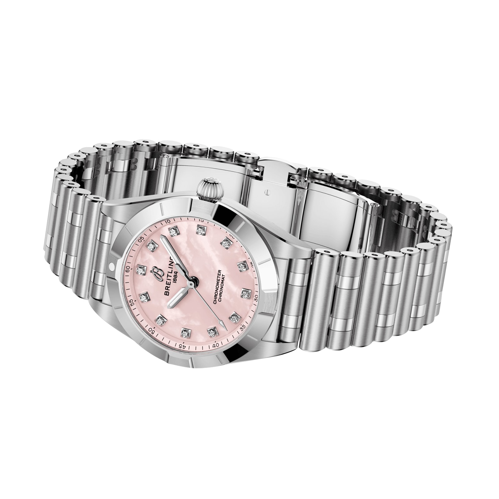 Breitling Chronomat 28mm Ladies Watch Pink Mother Of Pearl Breitling Chronomat 28mm Ladies Watch Pink Mother Of Pearl