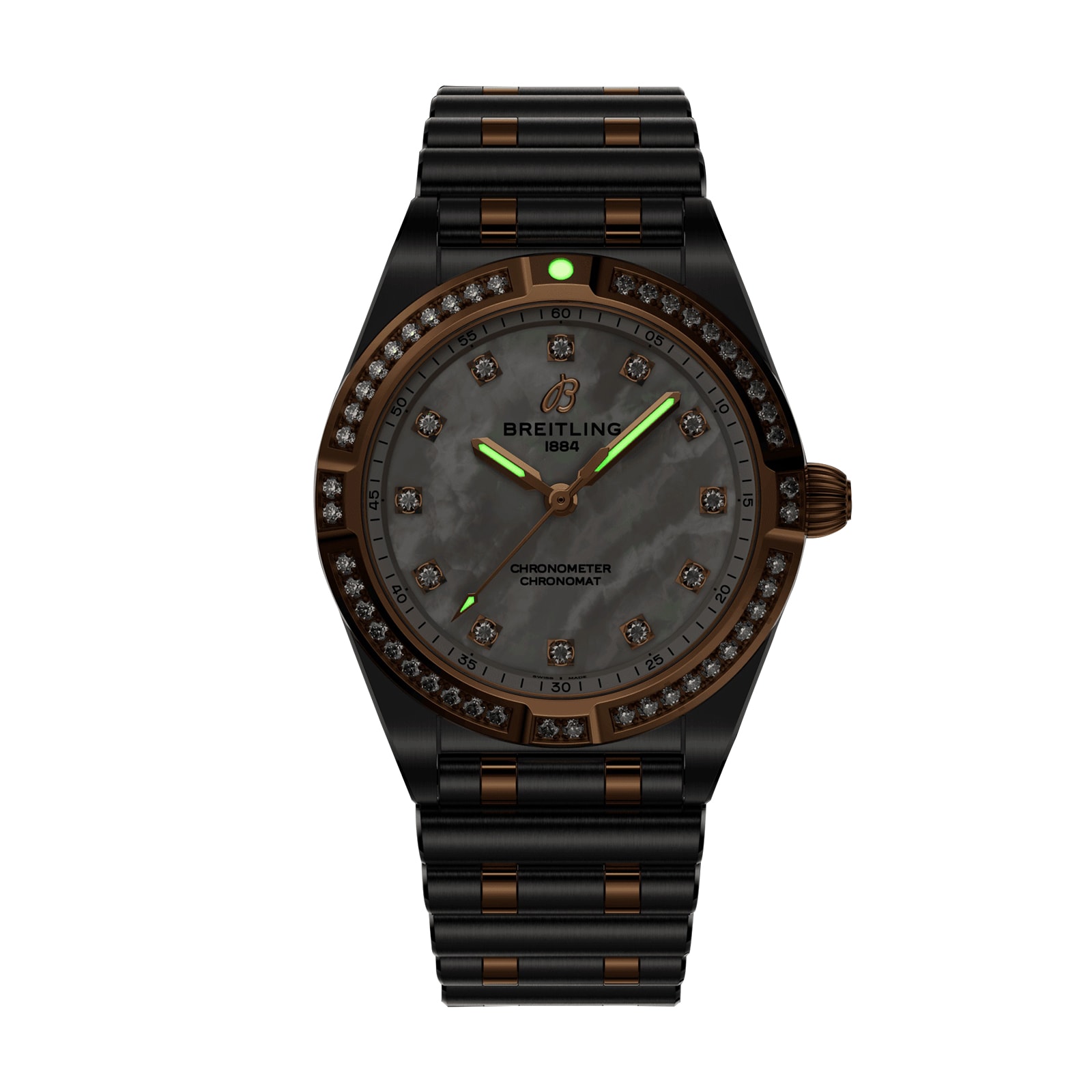 Breitling Chronomat Stainless Steel & 18k Red Gold 28mm Ladies Watch Mother Of Pearl Breitling Chronomat Stainless Steel & 18k Red Gold 28mm Ladies Watch Mother Of Pearl