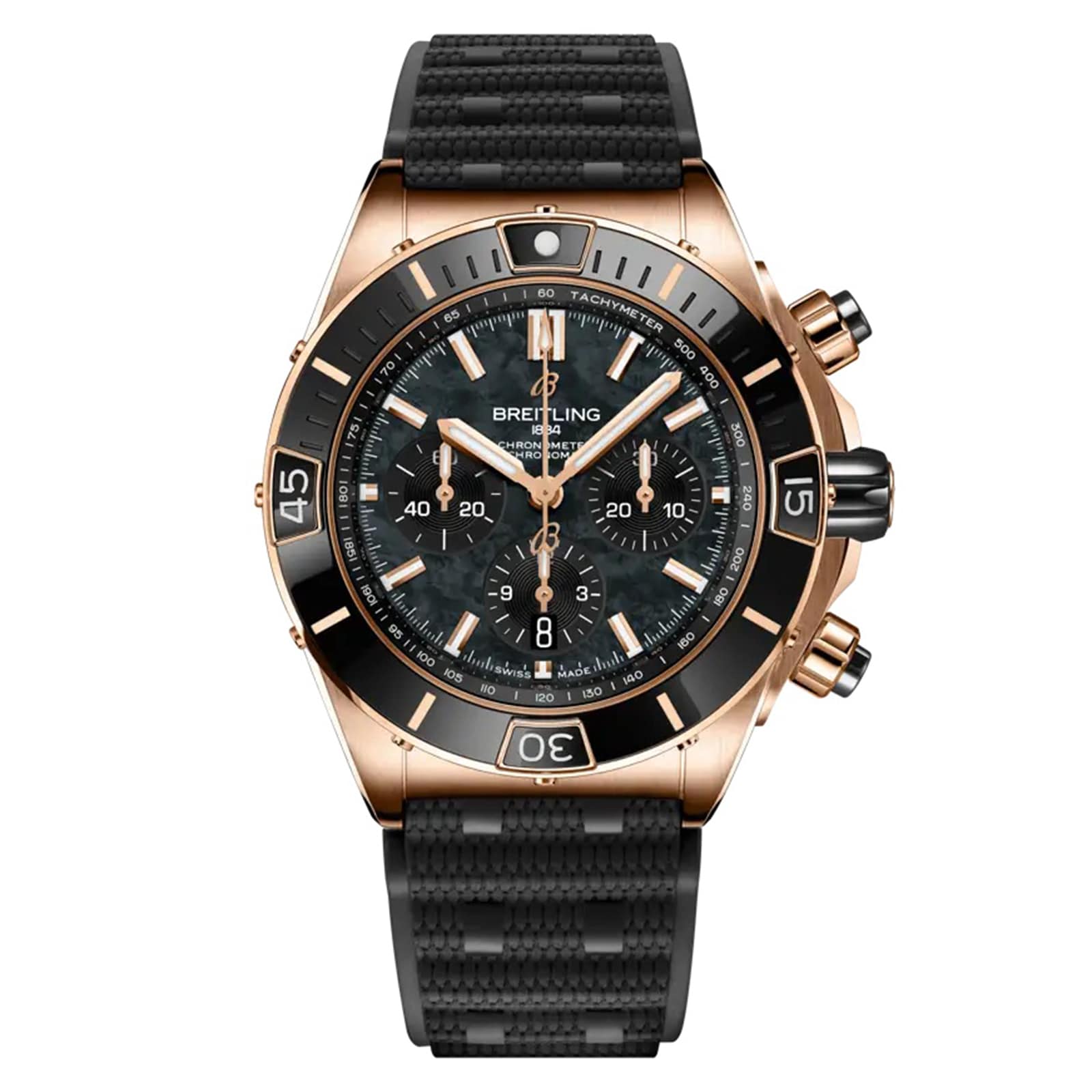 Breitling Super Chronomat B01 Automatic 44mm Mens Watch Black Rubber Breitling Super Chronomat B01 Automatic 44mm Mens Watch Black Rubber