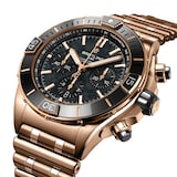 Breitling Super Chronomat B01 Automatic 44mm 18k Red Gold Mens Watch Black