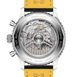Breitling Navitimer B19 Chronograph Perpetual Calender 43mm Mens Watch Blue Alligator