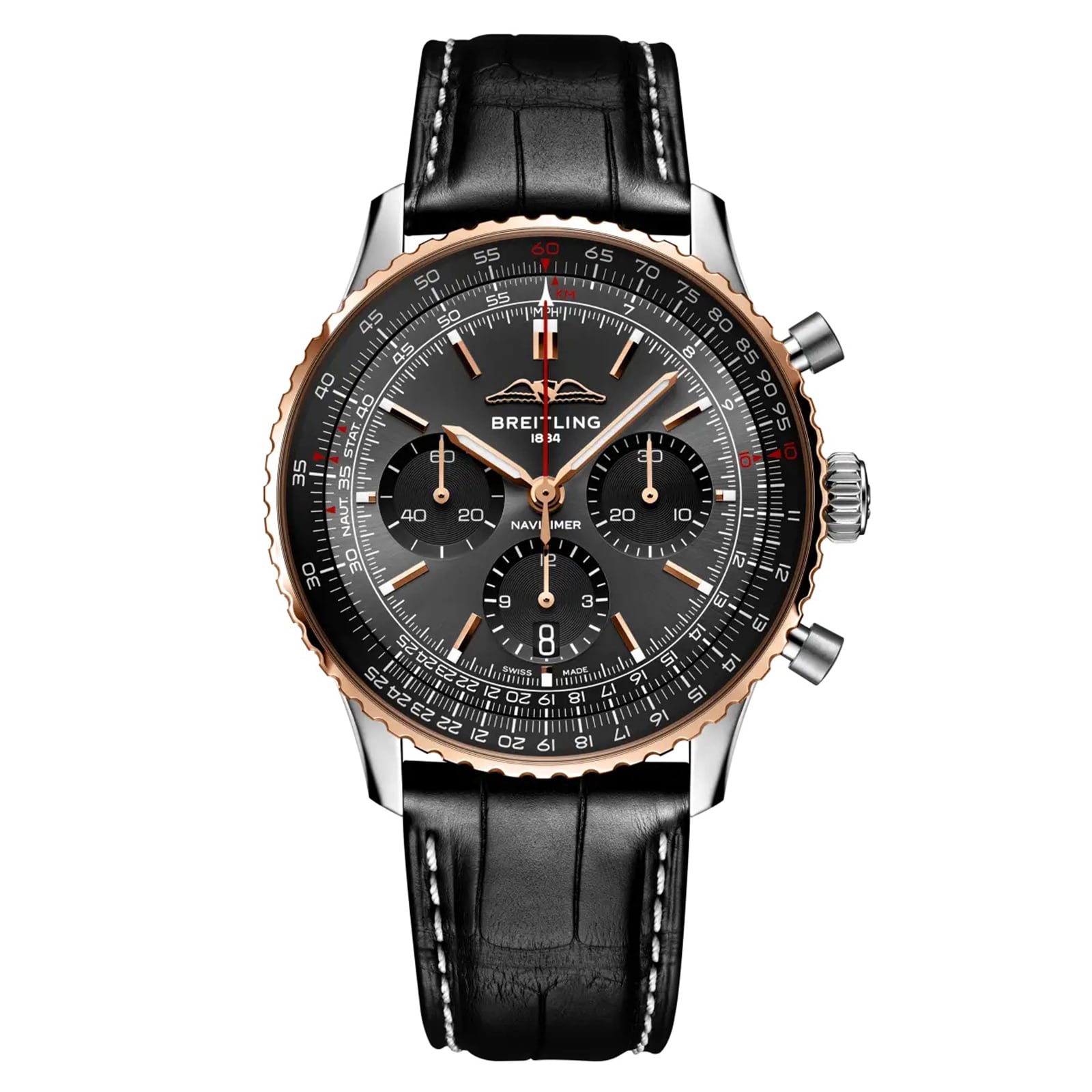 Breitling Navitimer B01 Chronograph 43mm Limited Edition Mens Watch Grey Alligator Breitling Navitimer B01 Chronograph 43mm Limited Edition Mens Watch Grey Alligator