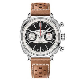 Breitling Top Time B01 Racing 38mm Mens Watch Brown Leather