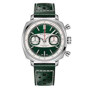 Breitling Top Time B01 Racing 38mm Mens Watch Green Leather