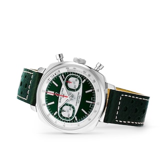 Breitling Top Time B01 Racing 38mm Mens Watch Green Leather