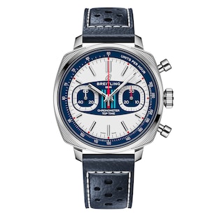 Breitling Top Time B01 Martini Racing 38mm Mens Watch Blue Leather