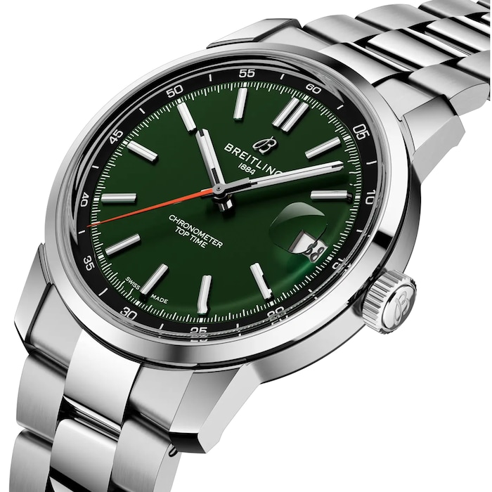 Breitling Top Time B31 38mm Mens Watch Green Stainless Steel